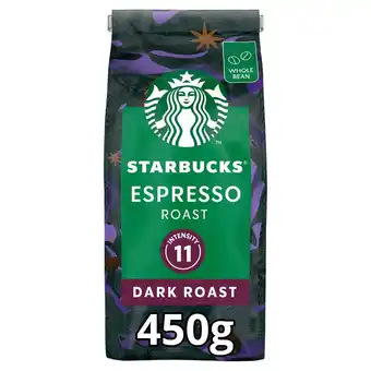 Tesco Starbucks dark espresso coffee beans 450g offer