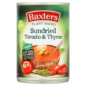 Tesco Baxters plant-based sundried tomato & thyme soup 380g offer
