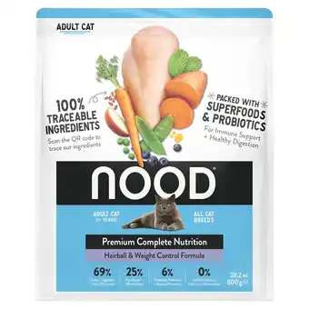 Tesco Nood hairball & weight control cat food 800g offer