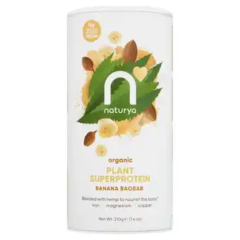 Tesco Naturya organic plant super protein banana baobab 210g offer