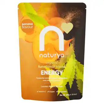 Tesco Naturya organic blend energy banana flavoured 250g offer