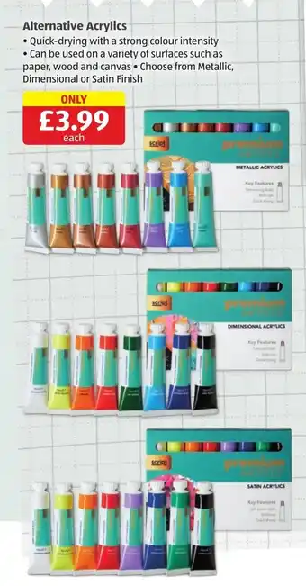 Aldi Alternative Acrylics offer