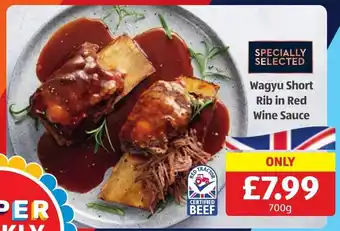Aldi Wagyu Short Rib in Red Wine Sauce 700g offer