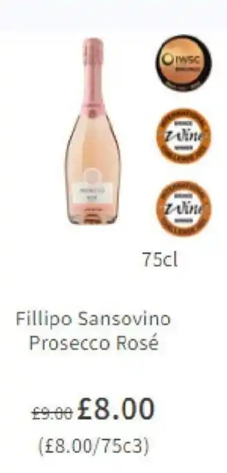 Asda Fillipo Sansovino Prosecco Rose offer