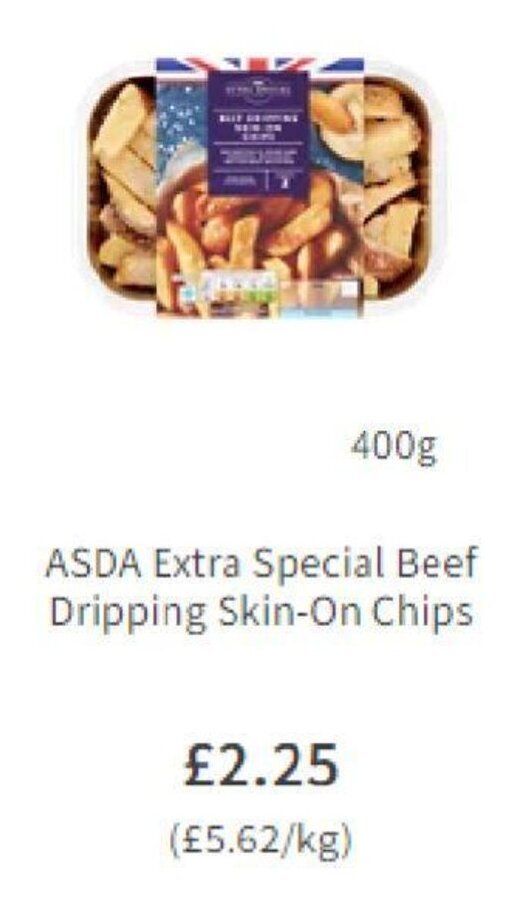ASDA Extra Special Beef Dripping SkinOn Chips 400g offer at Asda