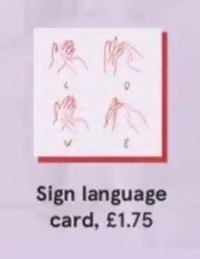 Tesco Sign Language Card offer