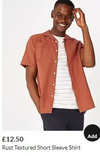 Asda Rust Textured Short Sleeve shirt offer