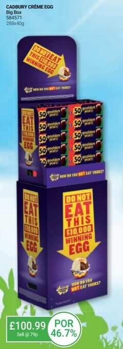Bestway Cadbury Creme Egg Big Box 100.99 offer