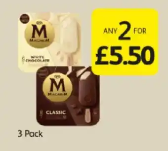 Londis Magnum White Chocolate / Classic 3 Pack offer