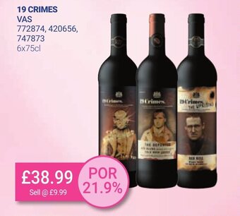 Bestway 19 Crimes 6x75cl offer