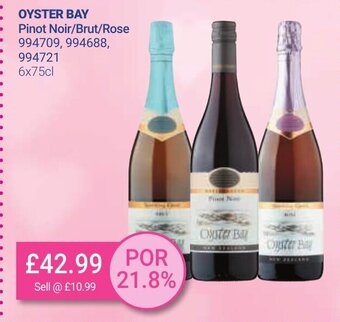 Bestway Oyster Bay Pinot Noir/Brut/Rose 6x75cl offer