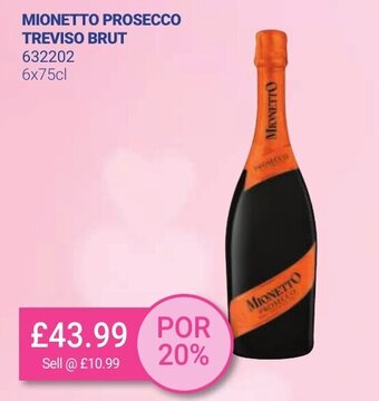 Bestway Mionetto Prosecco Treviso Brut 6x75ml offer