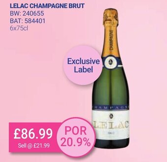 Bestway Lelac Champagne Brut 6x75cl offer