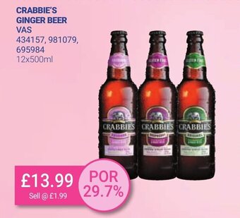 Bestway Crabbie's Ginger Beer 12x500ml offer