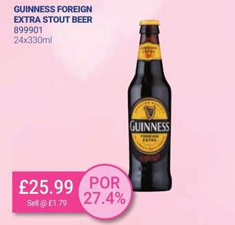 Bestway Guinness Foreign Extra Stout Beer 24x330ml offer