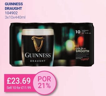 Bestway Guinness Draught 3x10x440ml offer