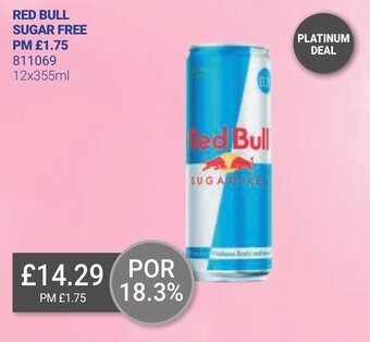 Bestway Red Bull Sugar Free 12x355ml offer