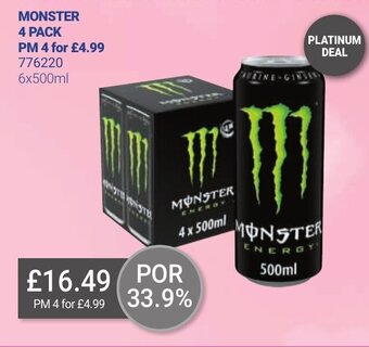 Bestway Monster 4 Pack 6x500ml offer