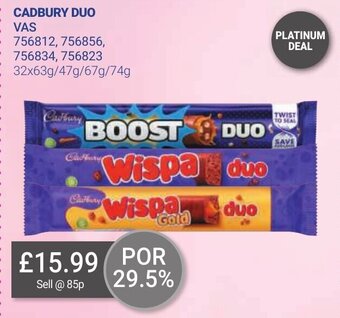 Bestway Cadbury Duo 32x63g/47g/67g/74g offer