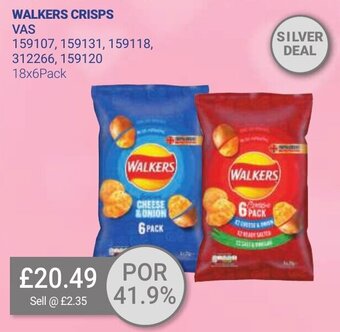 Bestway Walkers Crisps 18x6Pack offer