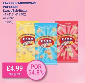 Bestway Eazy Pop Microwave Popcorn Sweet/Salt/Butter 16x85g offer