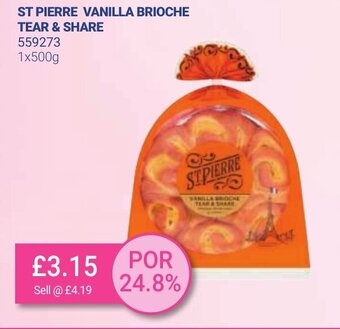 Bestway St Pierre Vanilla Brioche Tear & Share 1x500g offer