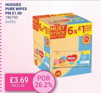 Bestway Huggies Pure Wipes 6x56's offer