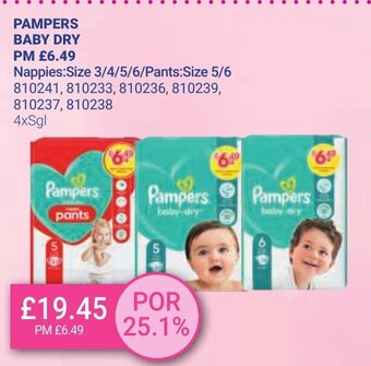 Bestway Pampers Baby Dry Nappies: Size 3/4/5/6 Pants: Size 5/6 offer
