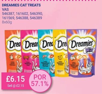 Bestway Dreamies Cat Treats 8x60g offer