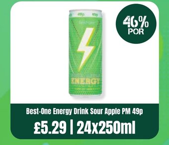 Bestway Best-One Energy Drink Sour Apple 24x250ml offer