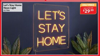 Let's Stay Home Neon Light