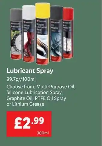 Lidl Lubricant spray offer