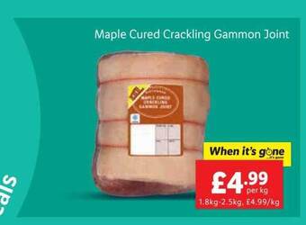 Lidl Maple cured crackling gammon joint offer