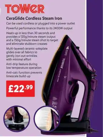 Lidl Ceraglide cordless steam iron offer