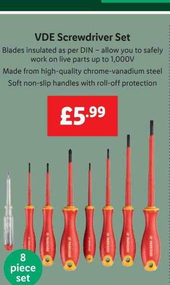 Lidl Vde screwdriver set offer