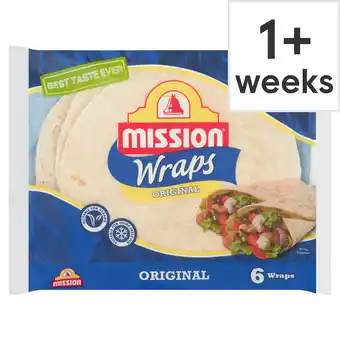 Tesco Mission deli original wraps super soft 6 pack 367g offer