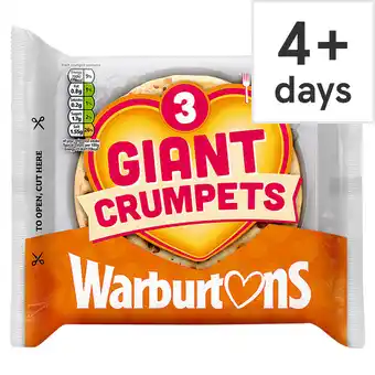 Tesco Warburtons giant crumpets 3 pack offer