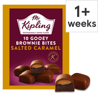 Tesco Mr kipling gooey brownie bites salted caramel 10 pack offer