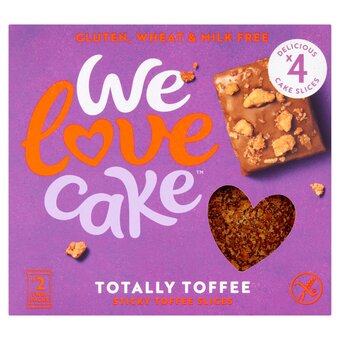 Tesco We love cake free from 4 sticky toffee slices 158g offer
