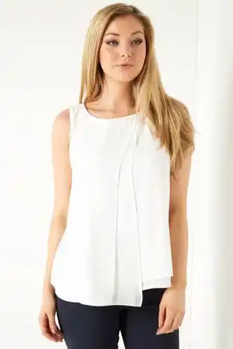 Roman Roman double layer chiffon top in ivory - size 10 offer
