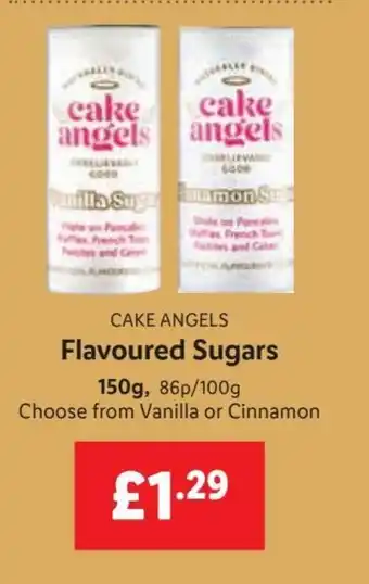 Lidl Cake Angels Flavoured Sugars 150g Vanilla or Cinnamon offer