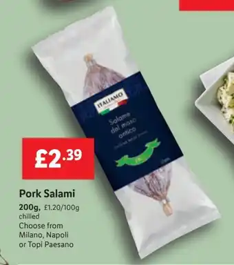 Lidl Pork Salami 200g offer
