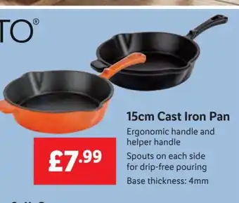 Lidl Ernesto 15cm Cast Iron Pan offer
