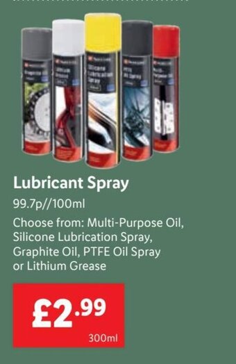 Lidl Lubricant Spray 300ml offer