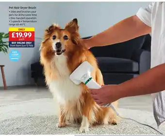 Aldi Pet Hair Dryer Brush offer