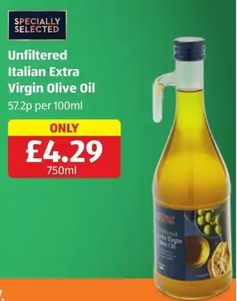 Aldi Unfiltered Italian Extra Virgin Olive Oil 750ml offer