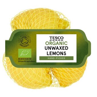 Tesco Tesco organic unwaxed lemons minimum 3 pack offer