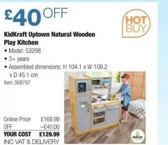 Costco Kidkrft uptown natural wooden play kitchen offer