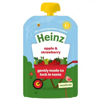 Tesco Heinz fruit pouch apple & strawberry 100g offer