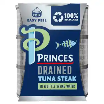 Tesco Princes drained tuna steak in spring water 3x110g offer